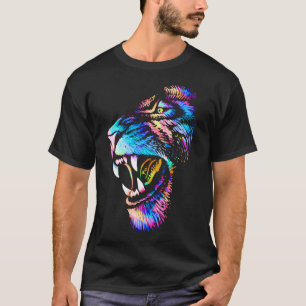 Lion Face Drawing T-Shirt - Colourful Lion T-Shir