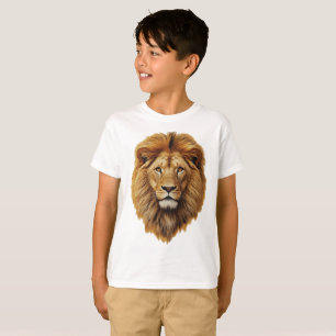 Lion Face Kids T-Shirt   Cute Jungle Animal Tee