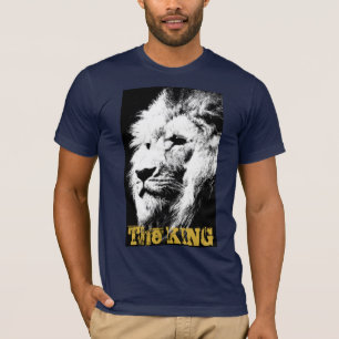 Lion Face Mens Bella Canvas Short Sleeve Navy Blue T-Shirt
