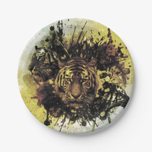 lion face paper plate