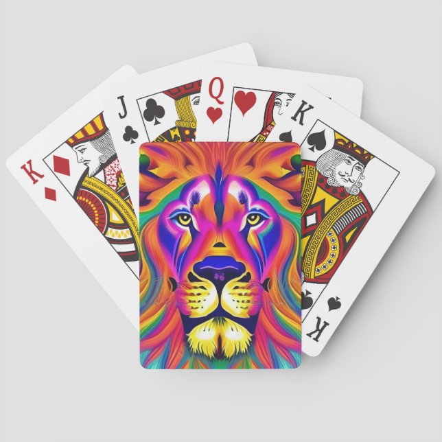 lion face playing cards (Back)