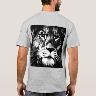 Lion Face Template Back Side Design Pop Art Mens T-Shirt
