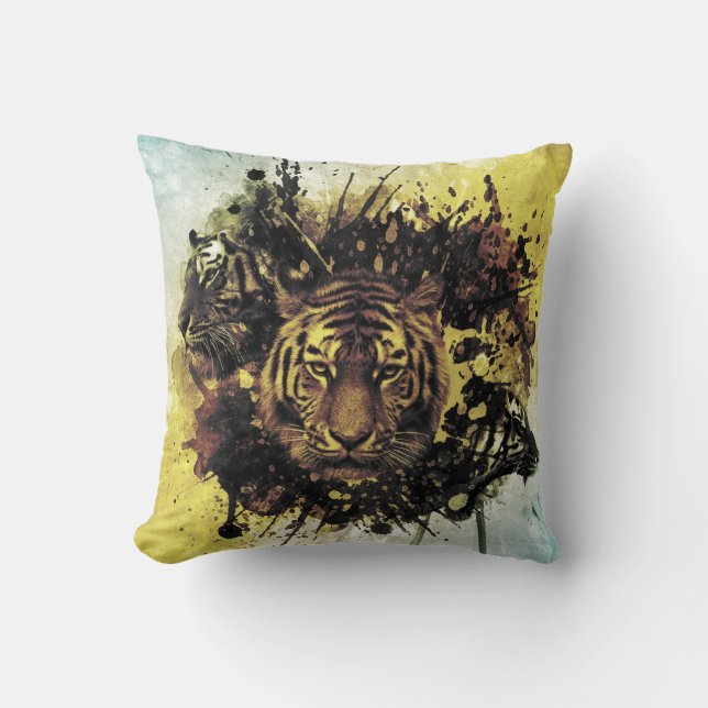 lion face throw pillow (Front)