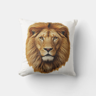 Lion Face Throw Pillow Cute Jungle Animal Cushio