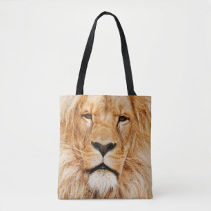 Lion face tote bag