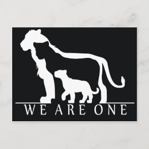 Lion Family (black version) Postcard