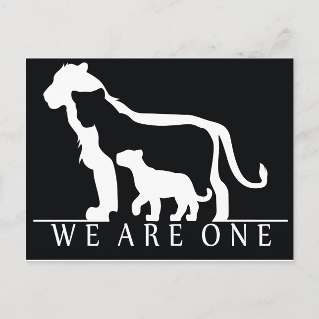 Lion Family (black version) Postcard (Front)
