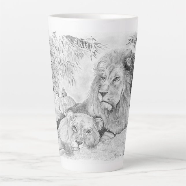 Lion Family Latte Mug (Front)