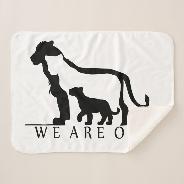 Lion Family Sherpa Blanket (Front (Horizontal))