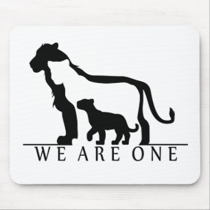 Lion Family (white version) Mouse Pad