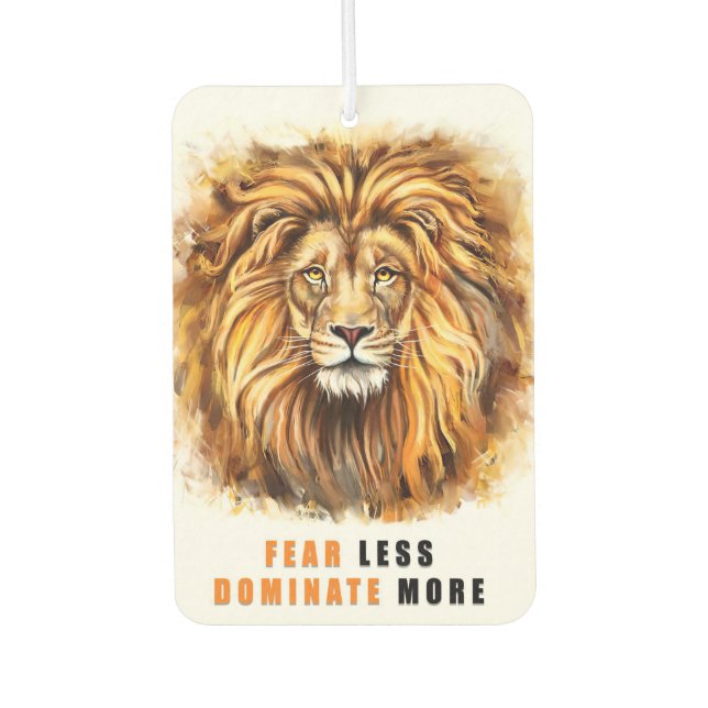 Lion Fear Less Dominate More Air Freshener (Front)