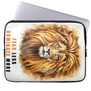 Lion Fear Less Dominate More Laptop Sleeve