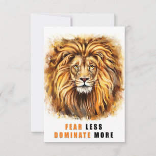 Lion Fear Less Dominate More Thank You Card