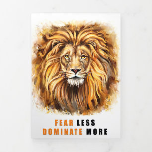 Lion Fear Less Dominate More Tri-Fold Card