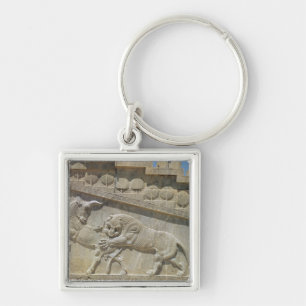 Lion fighting bull, relief east staircase keychain