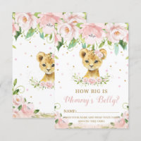 Lion Floral How Big is Mommy's Belly Game Card