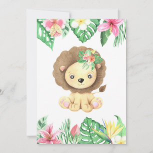 Lion Flower Watercolor Save The Date