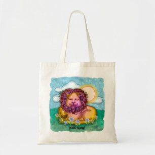 Lion Flowers Tote Bag