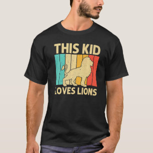 Lion For Kids Boys African Safari Zoo Animal Retro T-Shirt