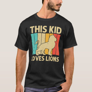 Lion For Kids Boys African Safari Zoo Animal Retro T-Shirt