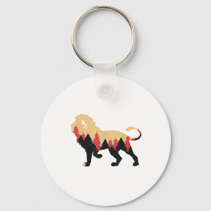 Lion Forest Trees Environmental Protection Nature Keychain
