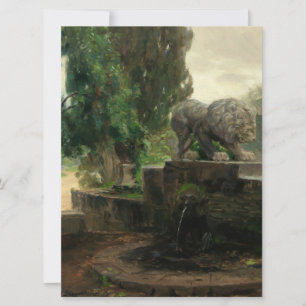 Lion Fountain in Rome (by H.A. Brendekilde) Card