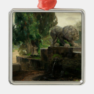 Lion Fountain in Rome (by H.A. Brendekilde) Metal Ornament