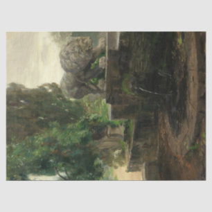 Lion Fountain in Rome (by H.A. Brendekilde) Tissue Paper