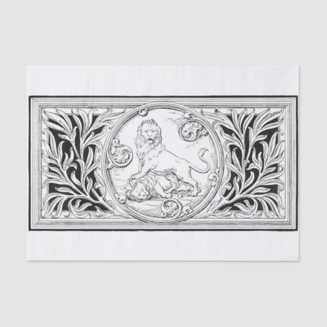 Lion frame decoupage tissue paper (Front)