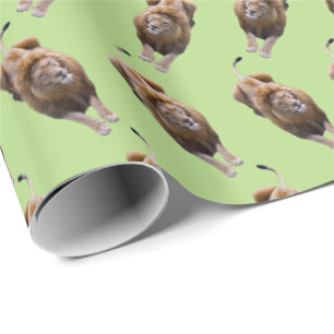 Lion Frenzy Wrapping Paper (Green)