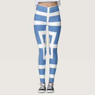 Lion Fret blue leggings