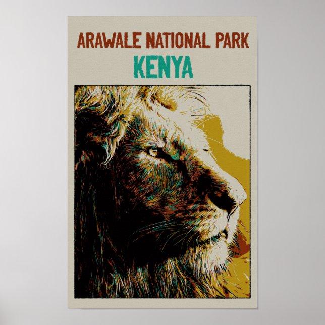 Lion from Arawale National Park Kenya Poster (Front)