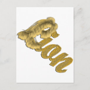 Lion - Furry Text Postcard