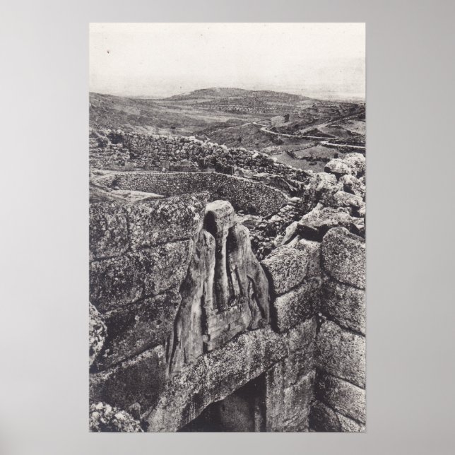 LION GATE & GRAVE CIRCLES MYCENAE GRÈCE POSTER (Devant)