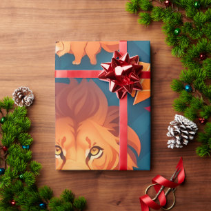 Lion Geometric Colourful Personalized Pattern Wrapping Paper