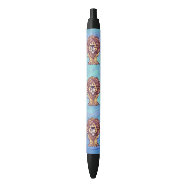 Lion Gifts & Accessories Black Ink Pen (Front Vertical)