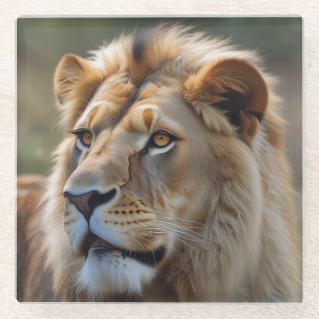 Lion Glass Coaster (Front)