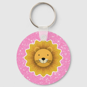Lion Glitter Keychain