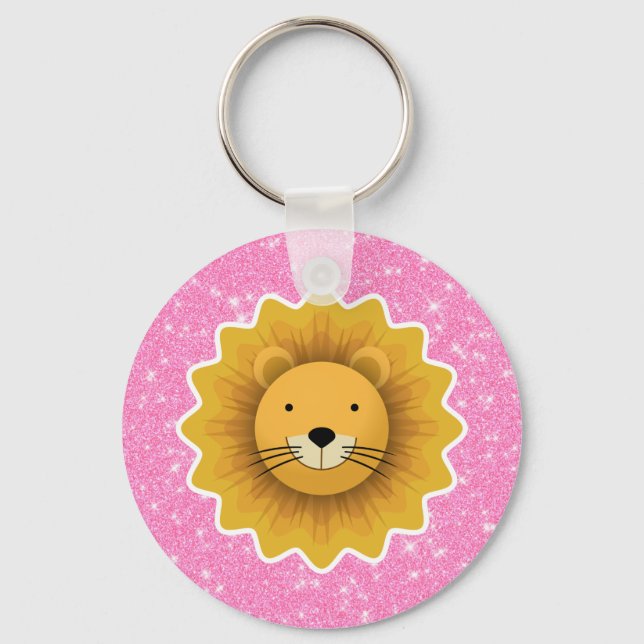 Lion Glitter Keychain (Front)