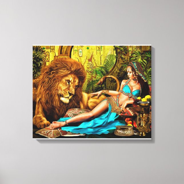 Lion Goddess Egyptian Princ Stretched Canvas Print (Front)