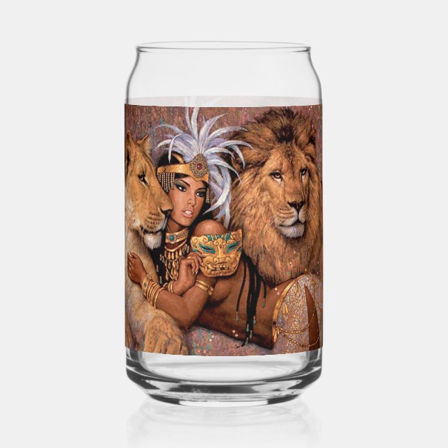 Lion Goddess Egyptian Princess Glass (Front)
