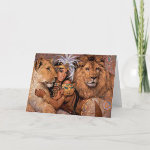 Lion Goddess Egyptian Princess Greeting Card