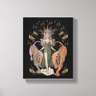 Lion Goddess Sekhmet Lioness Egyptian Goddess Lion Canvas Print