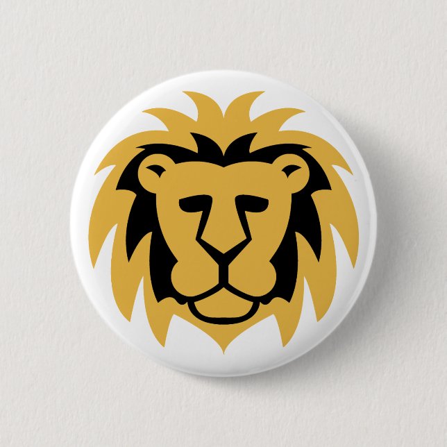 Lion Gold 2 Inch Round Button (Front)