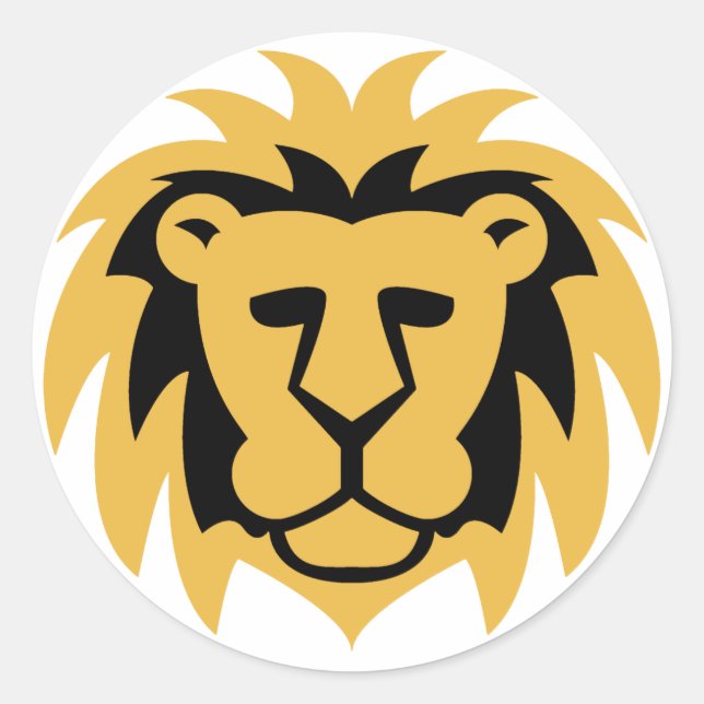 Lion Gold Classic Round Sticker (Front)