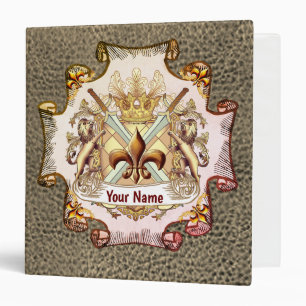 Lion Griffin Shield Surname  binder