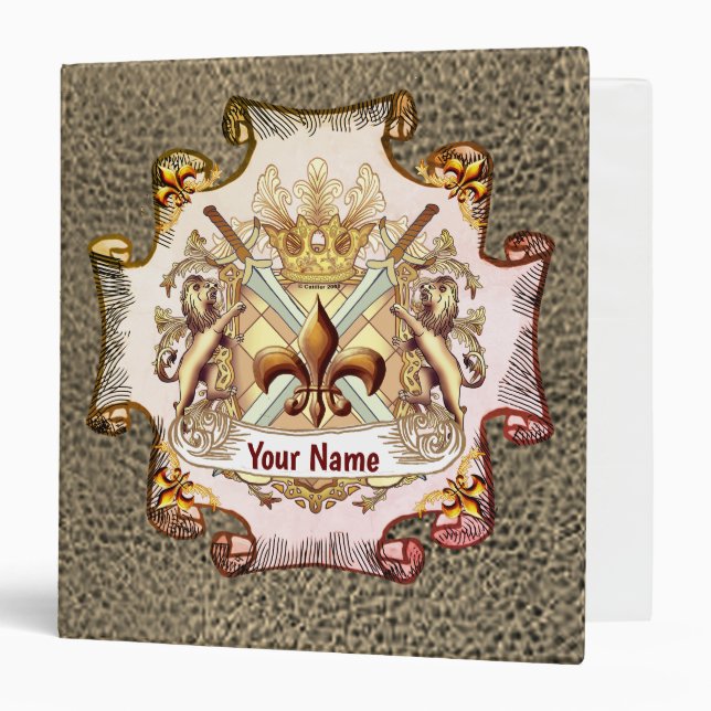 Lion Griffin Shield Surname  binder (Front/Inside)