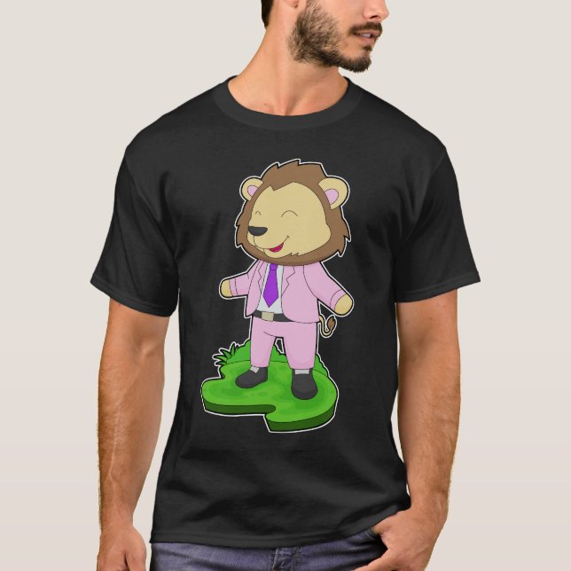 Lion Groom Tie Wedding T-Shirt (Front)