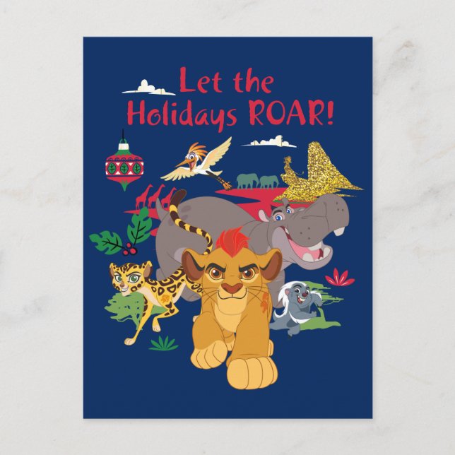 Lion Guard | Let The Holidays Roar Holiday Postcard (Front)