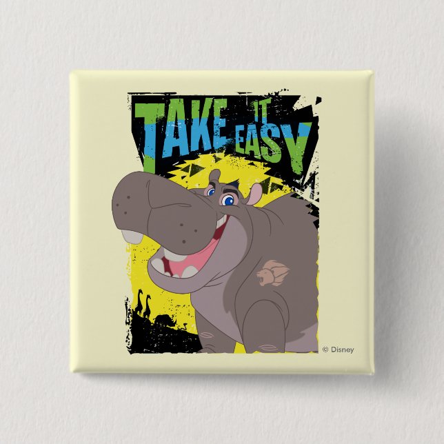 Lion Guard | Take It Easy Beshte 2 Inch Square Button (Front)